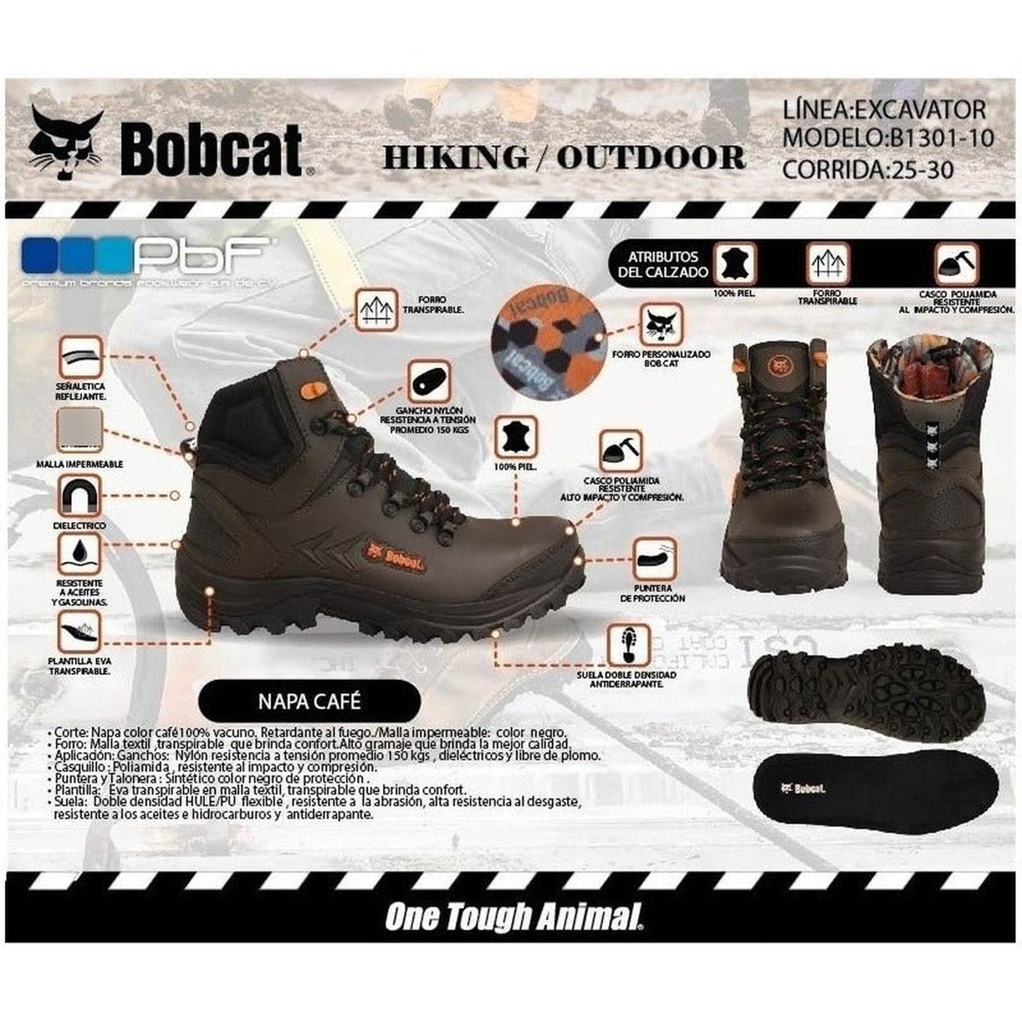 Botas Industrial Bobcat Dieléctricas Miel Para Hombre B1301~