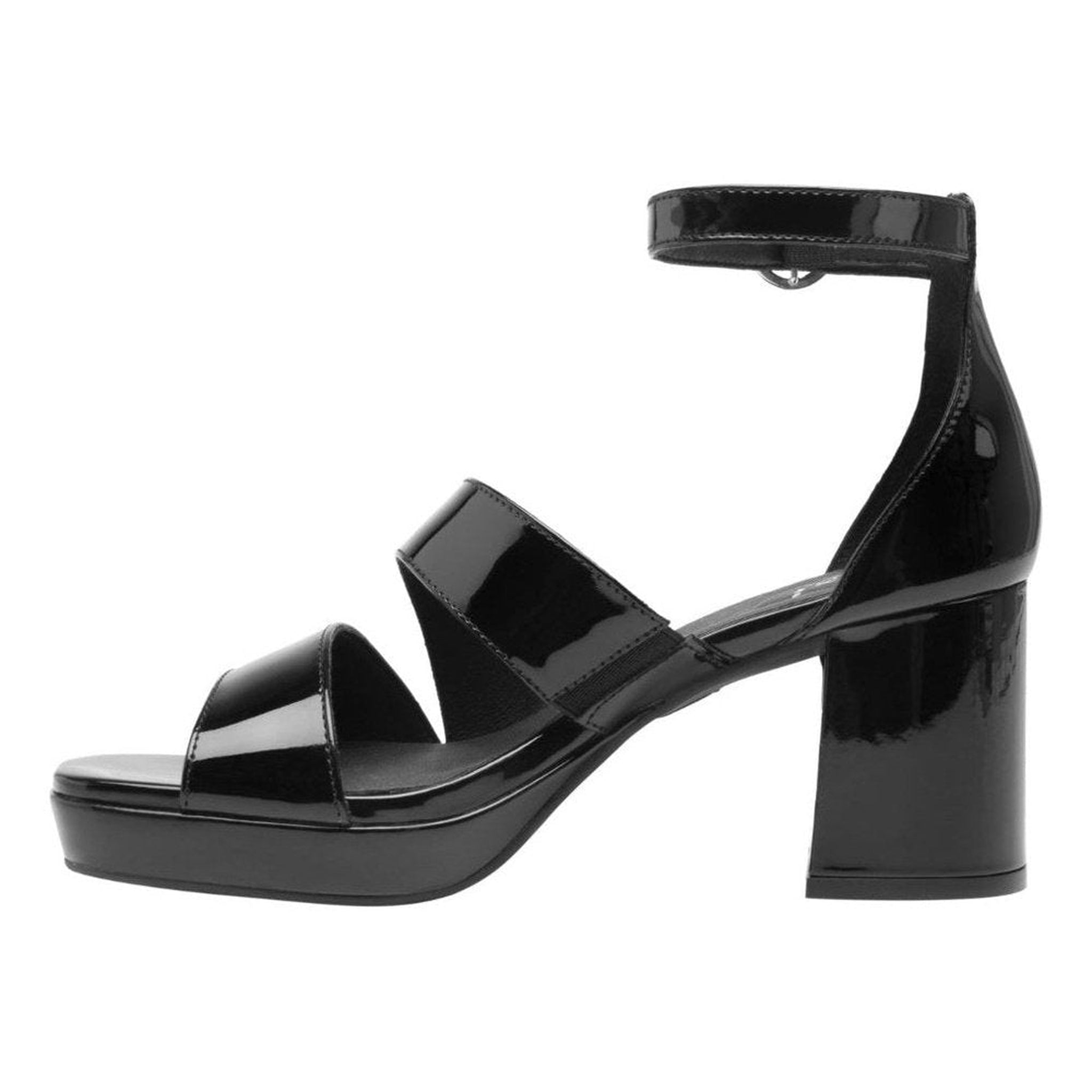 Sandalia De Mujer Con Tacón Flexi Comfort Walk 123004 Charol Negro