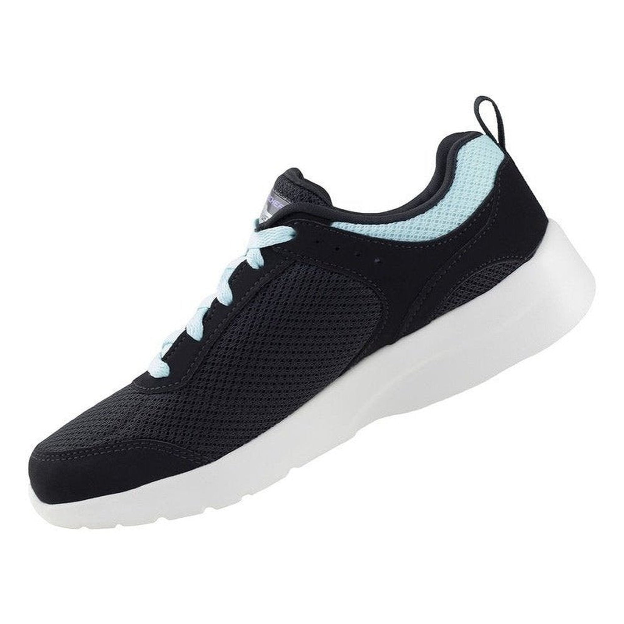 Tenis Skechers Mujer Clasico Dynamigth 149543 Negro Turqueza