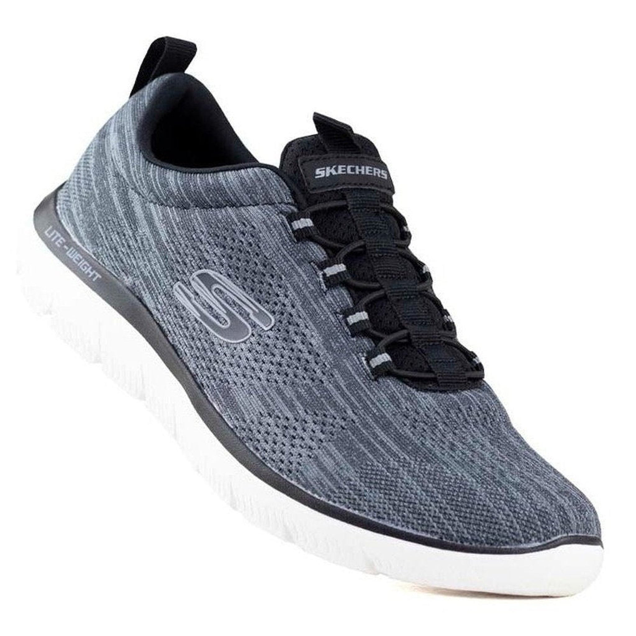Tenis Para Correr Skechers Lite Weight 232186 Negro Blanco
