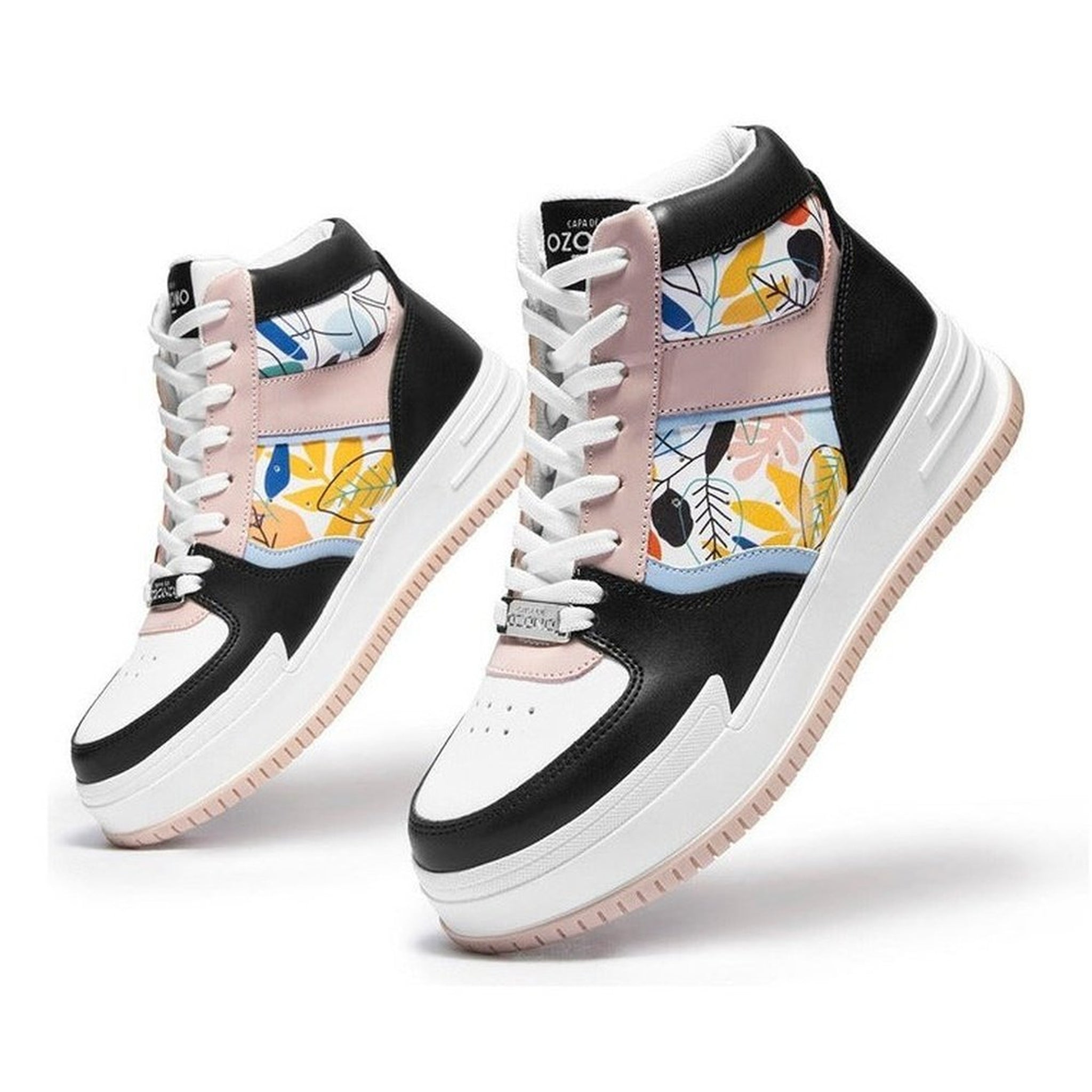 Tenis Urbanos Suela Gruesa Capa De Ozono Mujer 625502 Negro