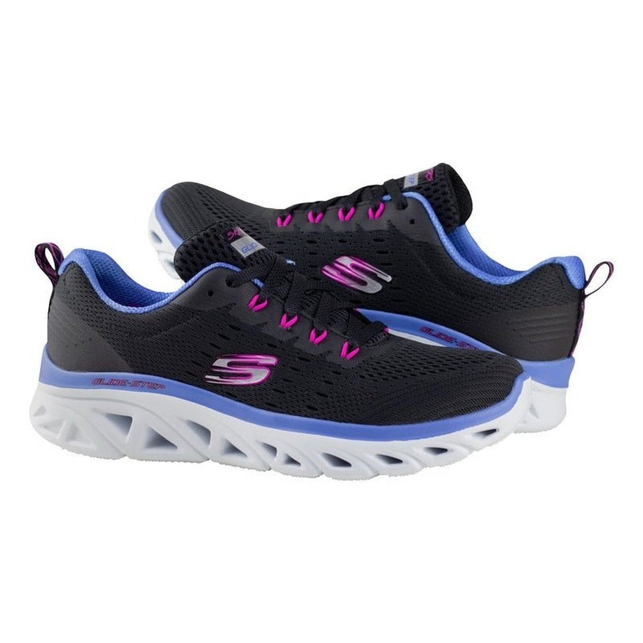 Tenis Mujer Running Skechers 149927 Glide-step Negro Rosa
