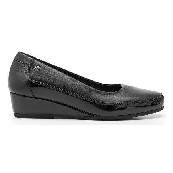 Zapato Negro Flexi Semivestir Mujer 127001 Con Tacon Confort