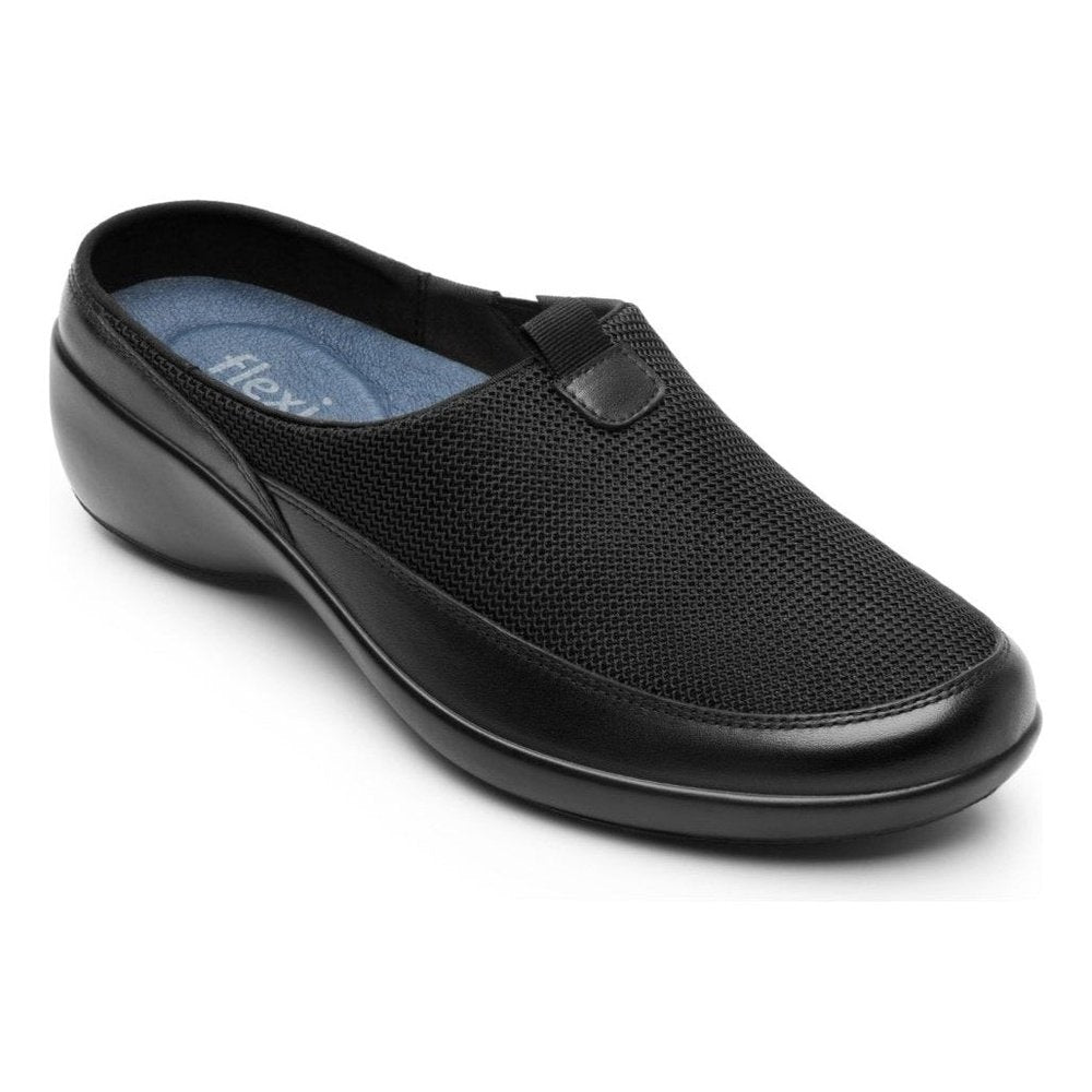 Zapato Flexi Tipo Zueco Destalonado Mujer 51724 Negro Textil