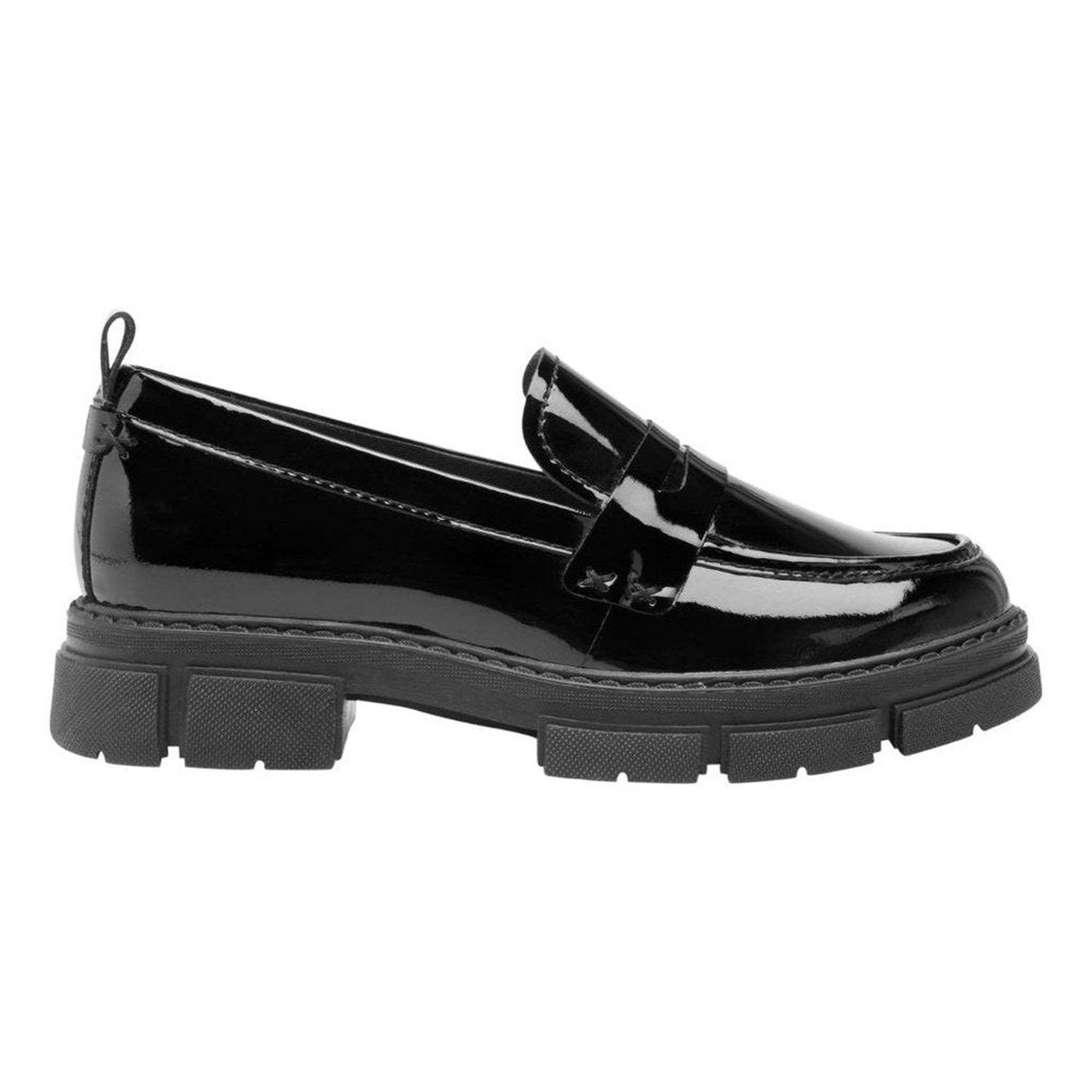 Mocasin Loafer De Charol Urbano De Mujer Flexi 124602 Negro