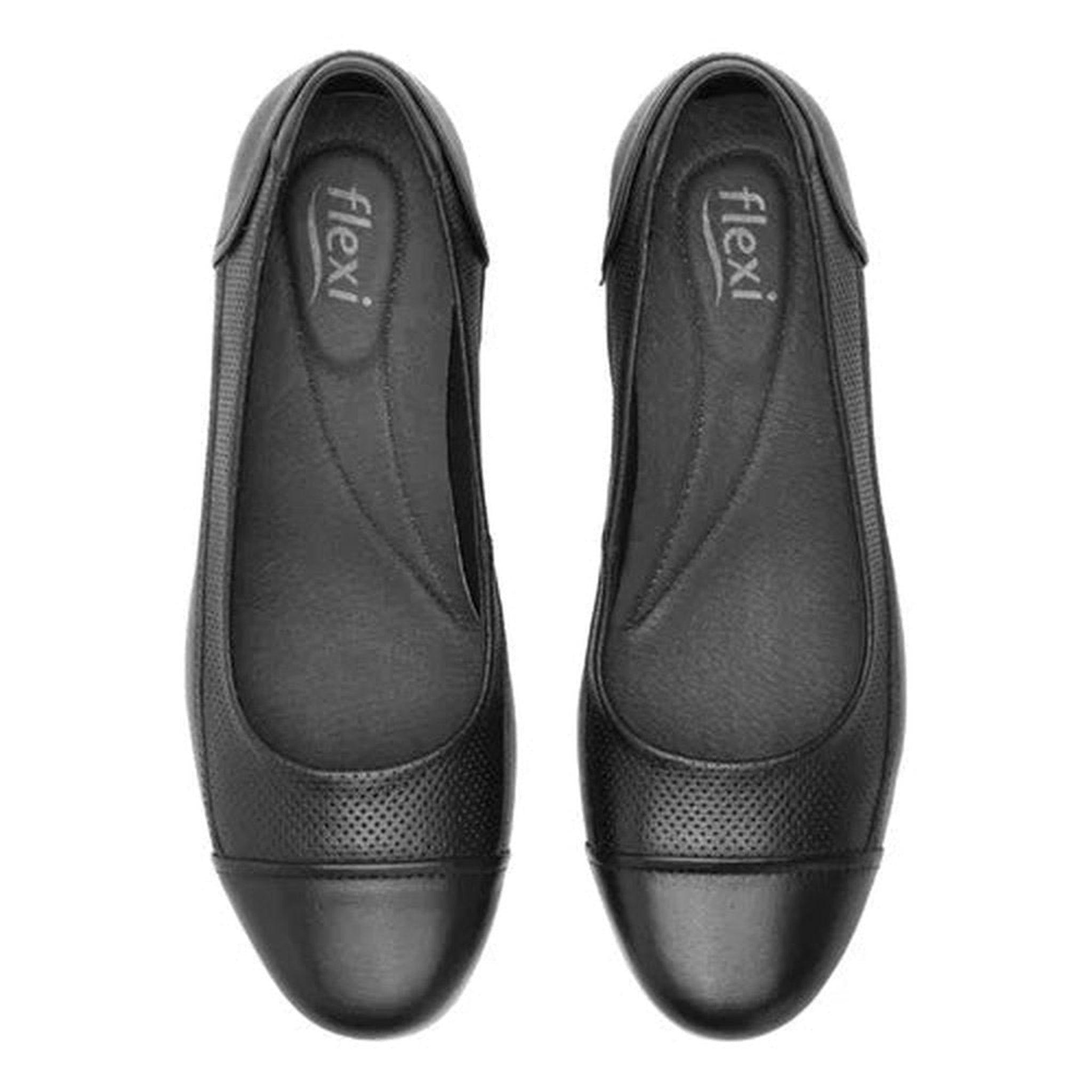 Zapato Flexi Negro Con Tacon Para Mujer Confort 127002 Moda