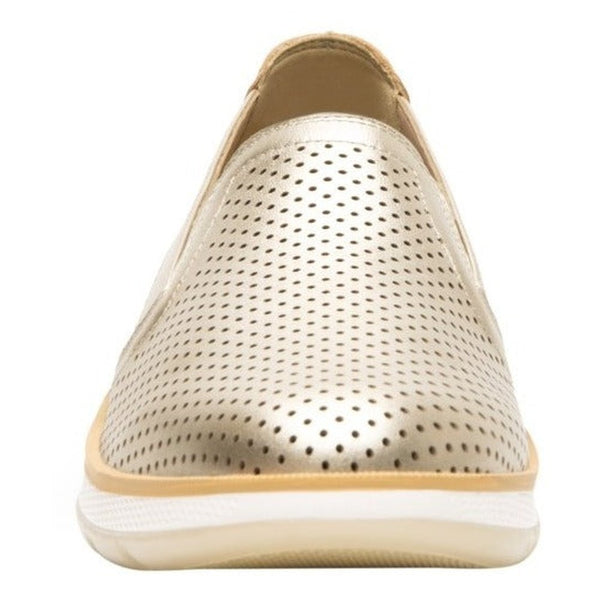 Zapato Slip On Flexi Para Mujer Piel Suave 119302 Oro Original