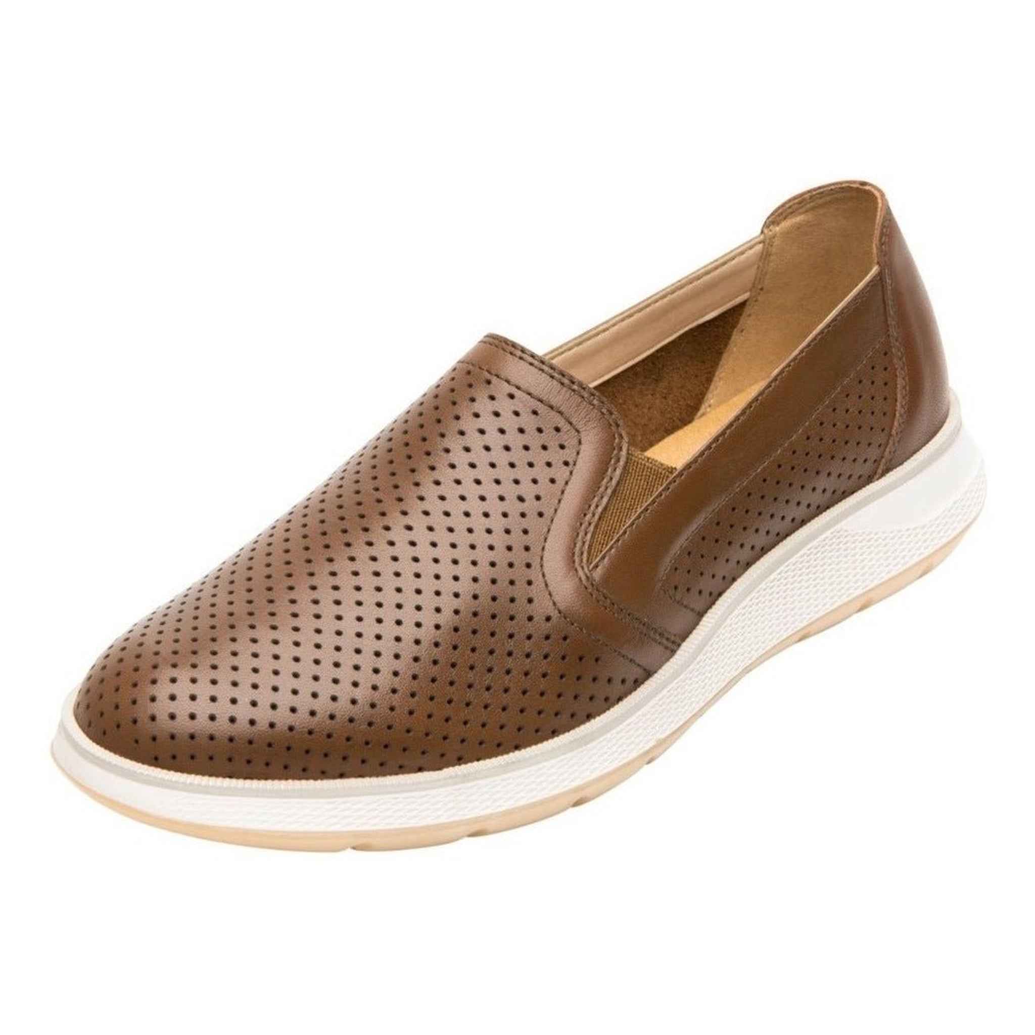 Zapato De Mujer Slip On Flexi 119302 Tan Piel Extra Suave