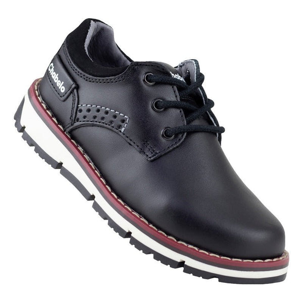 Zapato De Vestir Para Niño Chabelo C205-a Piel Negro Comodo