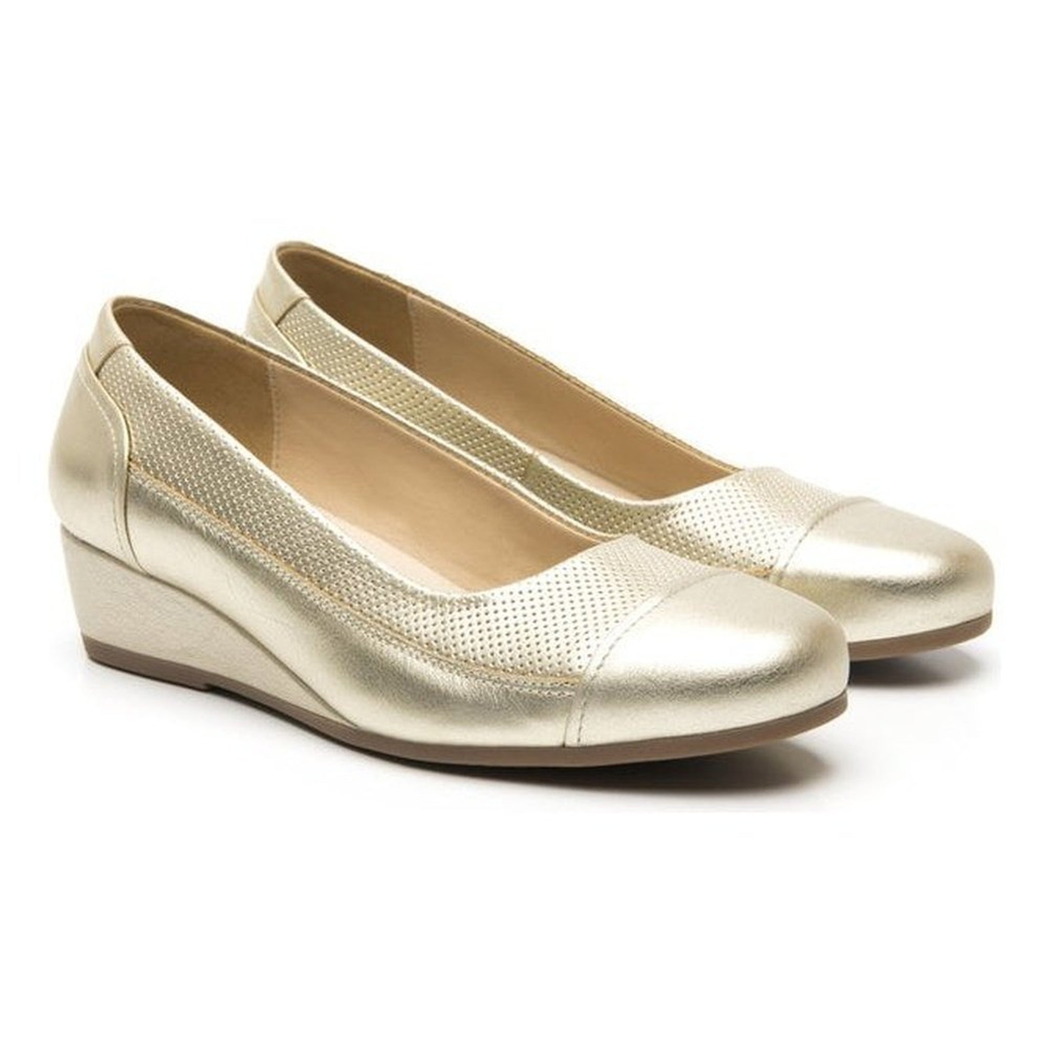 Zapatos Flexi Para Mujer Con Tacon Oro Confort 127002 Moda