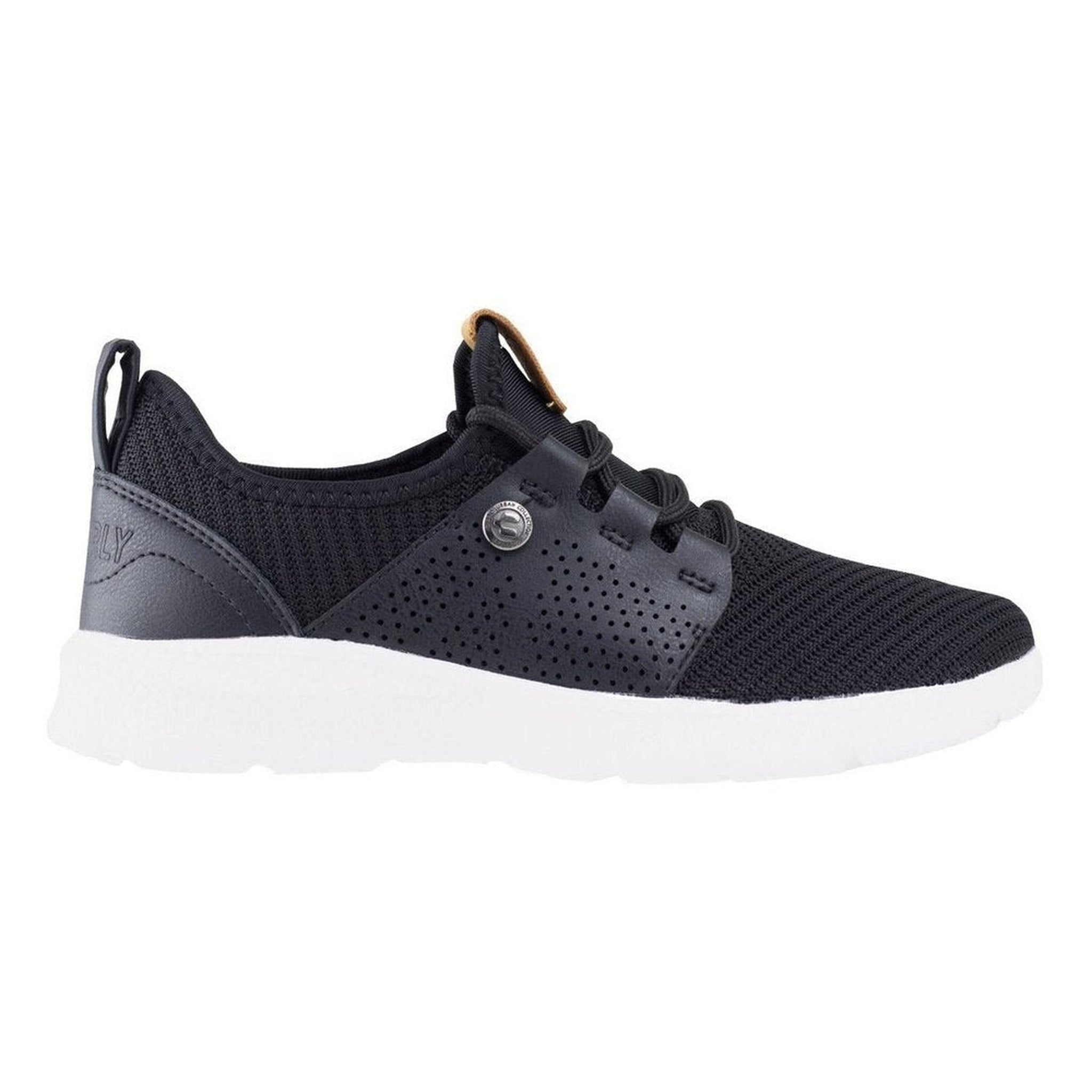 Tenis Charly Hazel Walking Tejido 1049966 Negro Blanco Comod