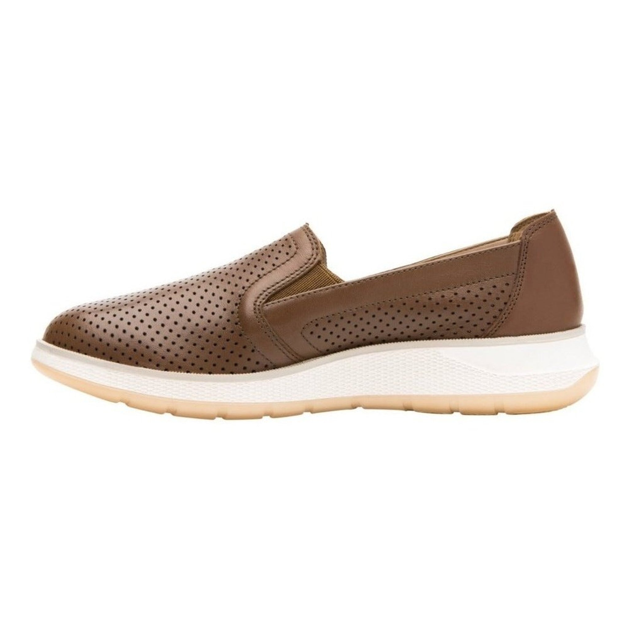 Zapato De Mujer Slip On Flexi 119302 Tan Piel Extra Suave