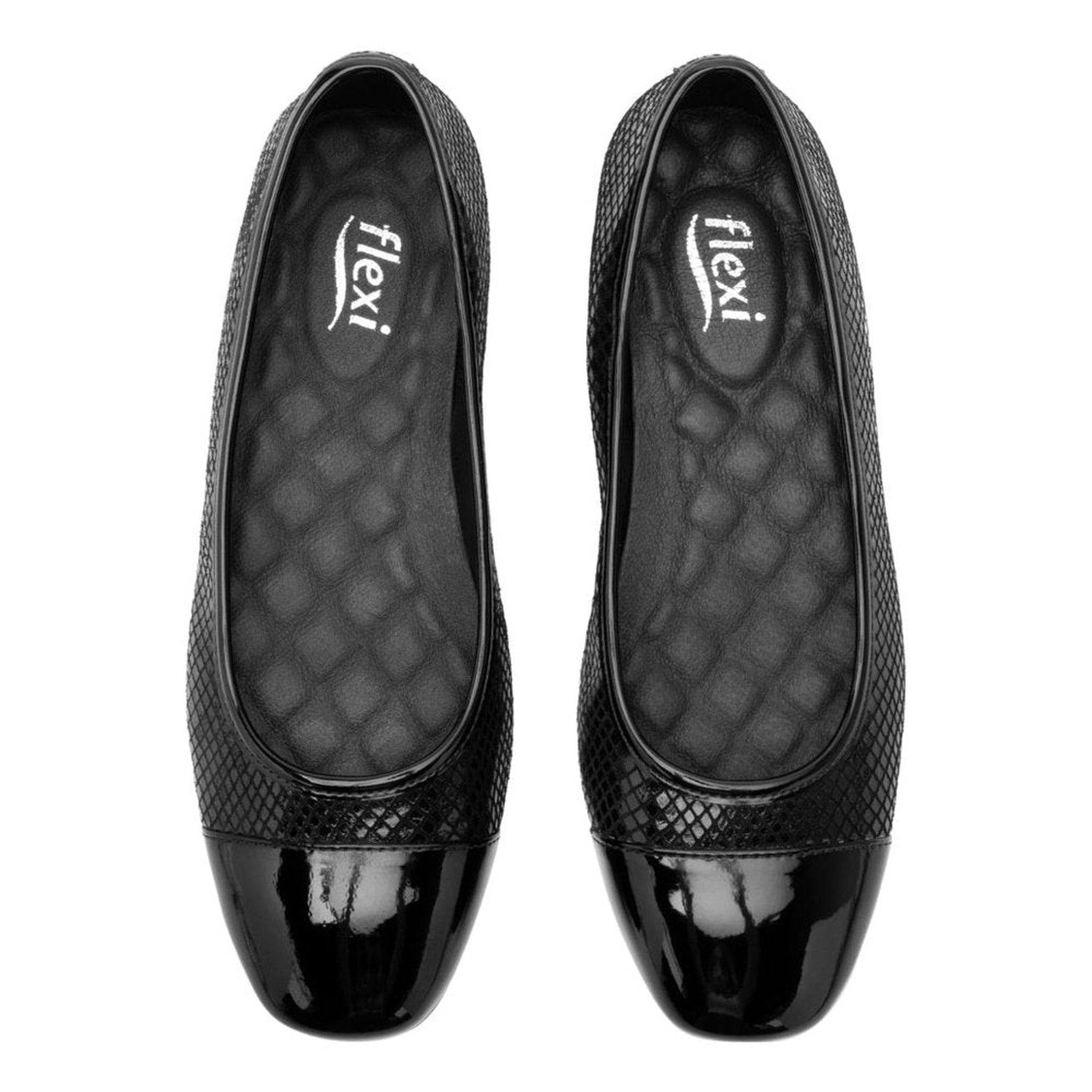 Ballerinas Flats Mujer Flexi Texturizada 119903 Negro Confort