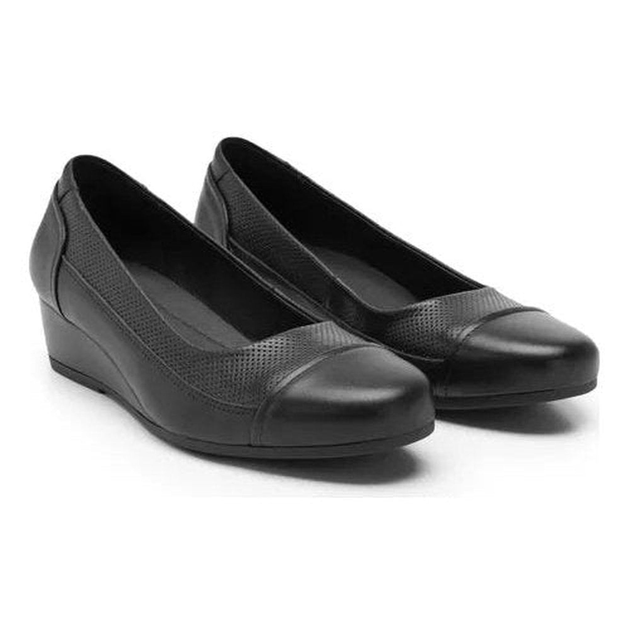 Zapato Flexi Negro Con Tacon Para Mujer Confort 127002 Moda