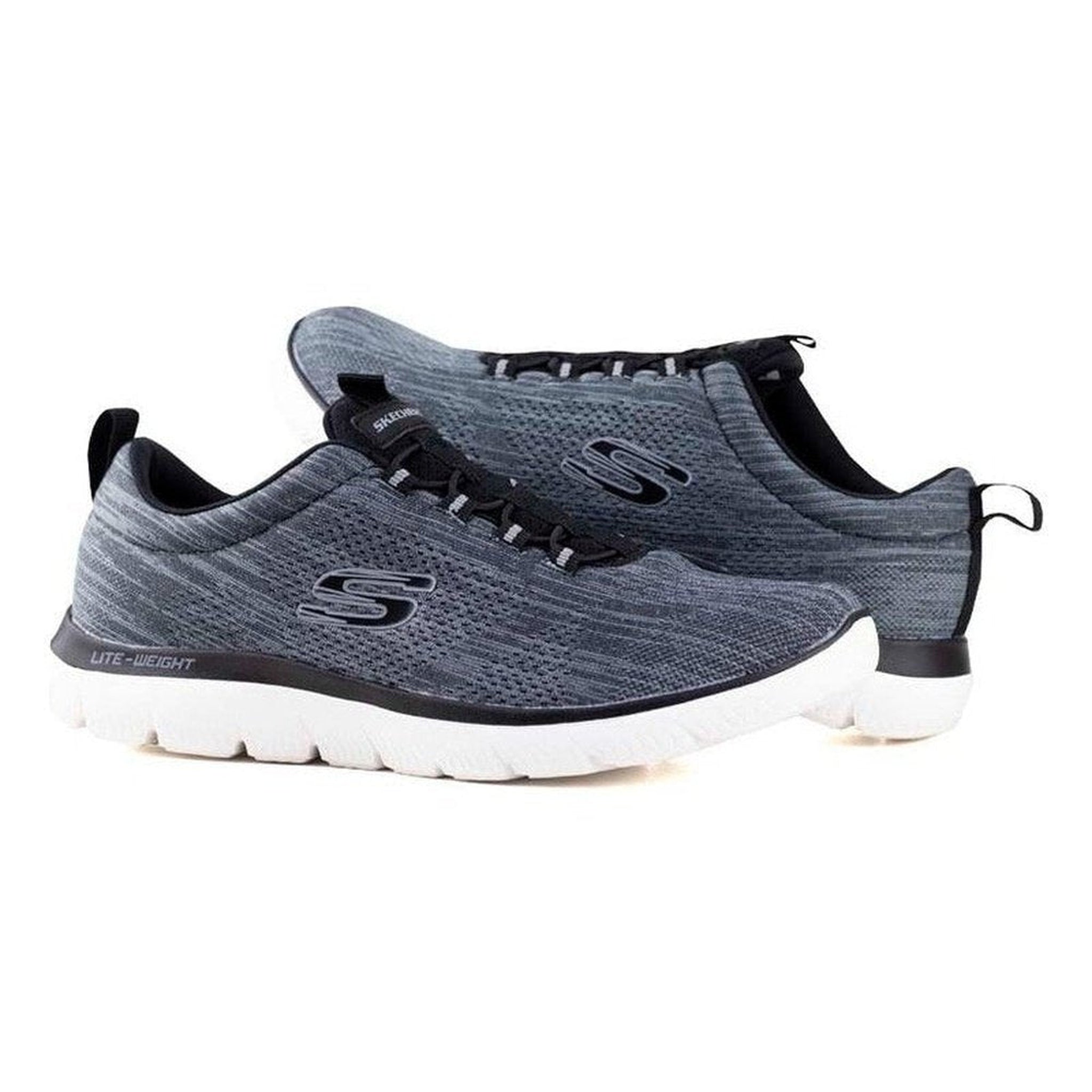Tenis Para Correr Skechers Lite Weight 232186 Negro Blanco