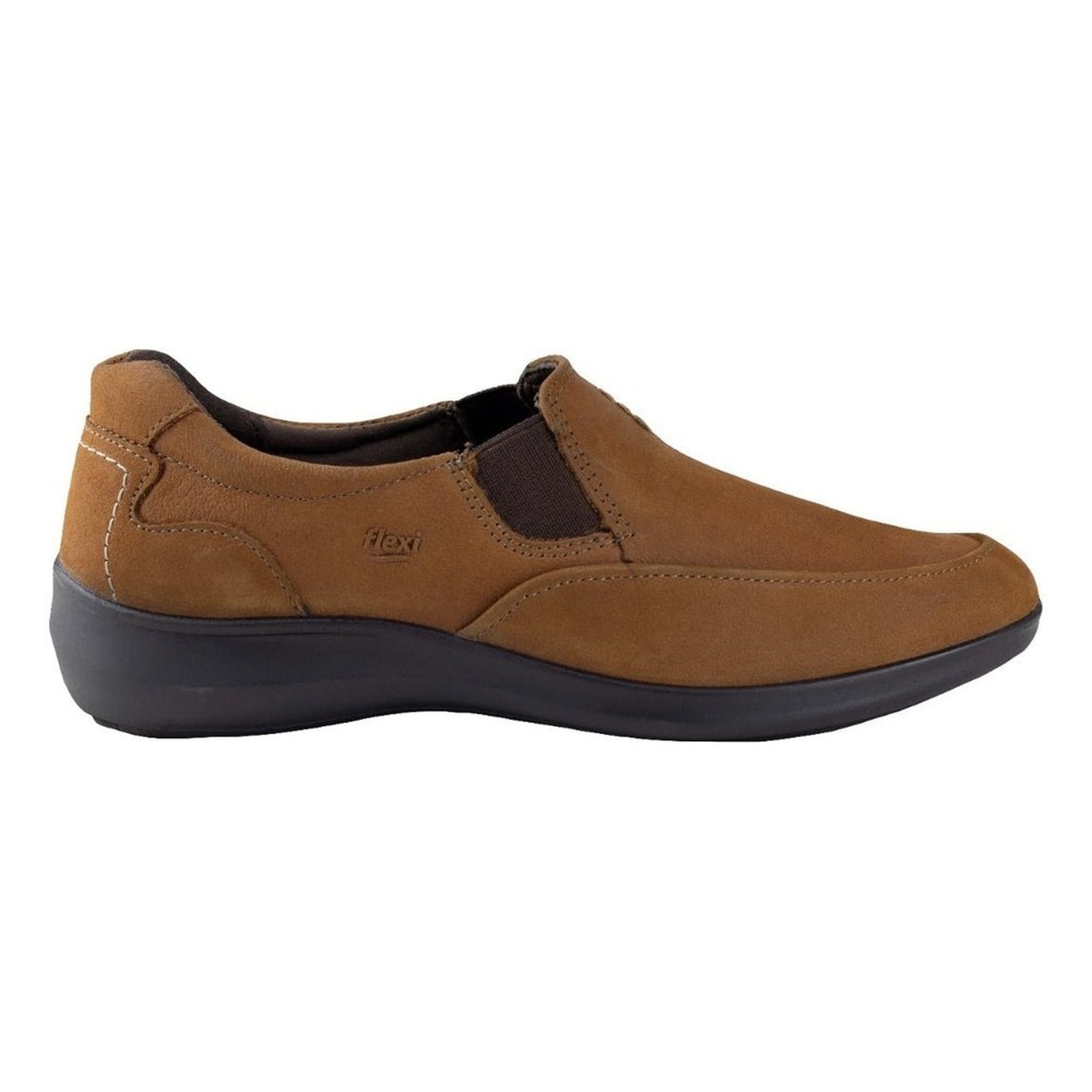 Mocasin Para Mujer Flexi Piel Original Ancho 25920 Avellana