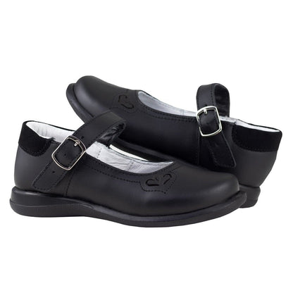 Zapatos Escolar Chabelo Para Niña C333-a Piel Negro 21.5-26