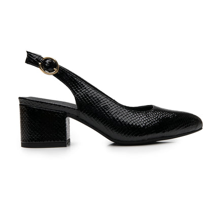 Zapatilla de Punta Tacón Medio Para Mujer Flexi 137503 Negro