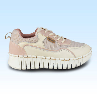 Tenis Sneaker De Plataforma Casual Para Dama Lobo Solo 4950 Marfil