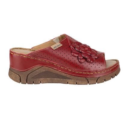 Sandalia Confort Casual Para Dama Lobo Solo 1384 Rojo