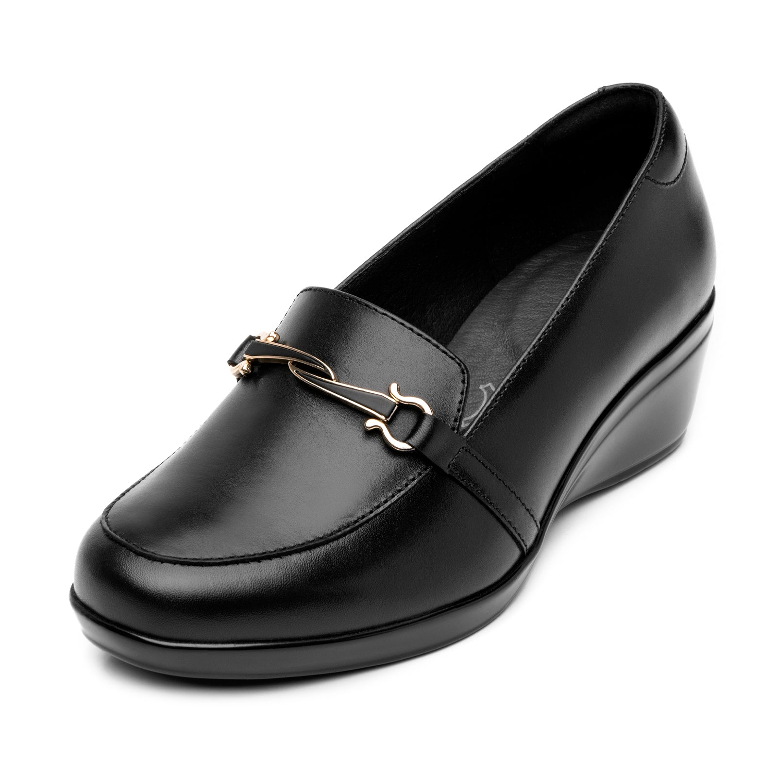 Zapato Mocasín Confort Tacón Cuña Para Dama Flexi 45233 Negro