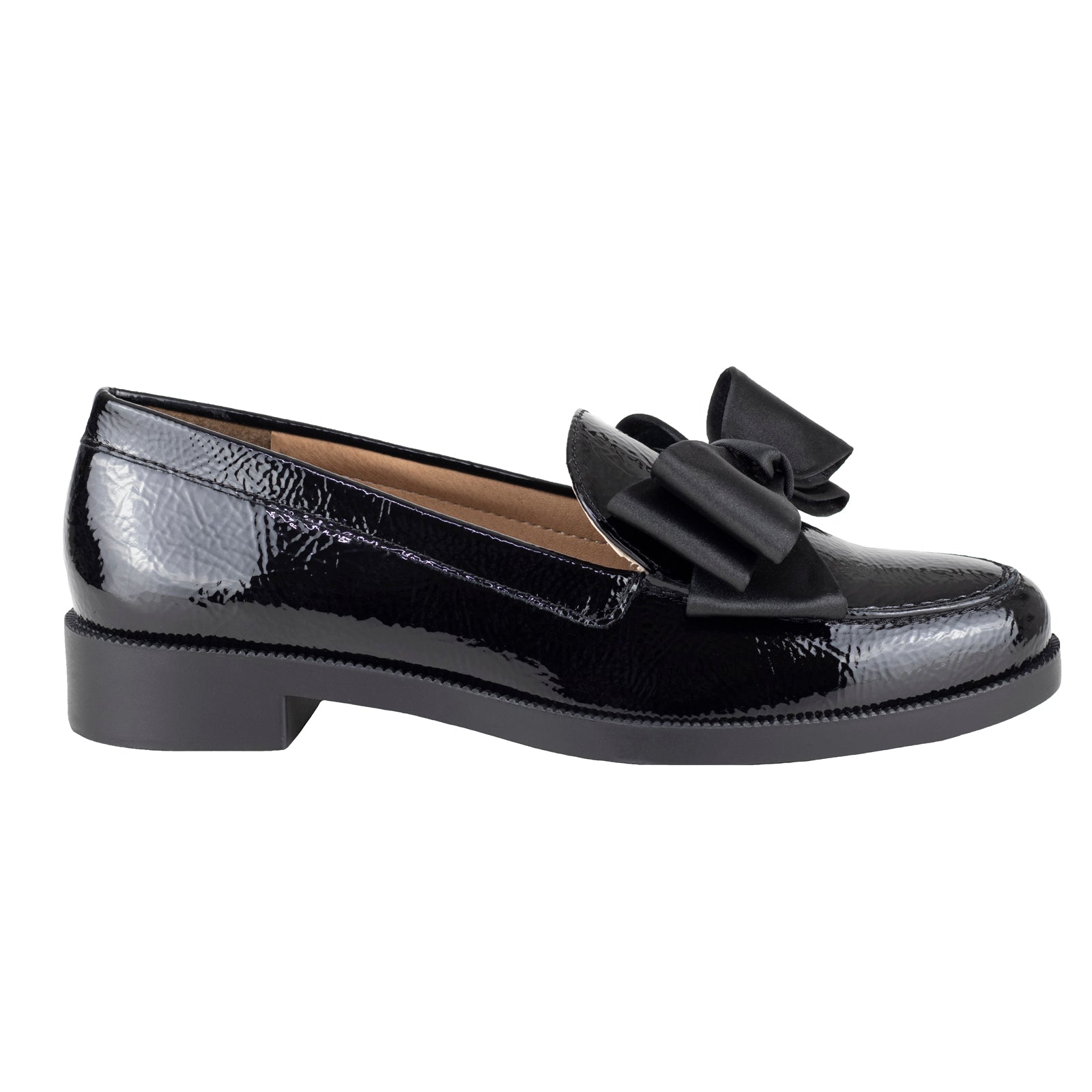 Mocasín Con Moño Para Dama Salamandra 323-3997-A Charol Negro