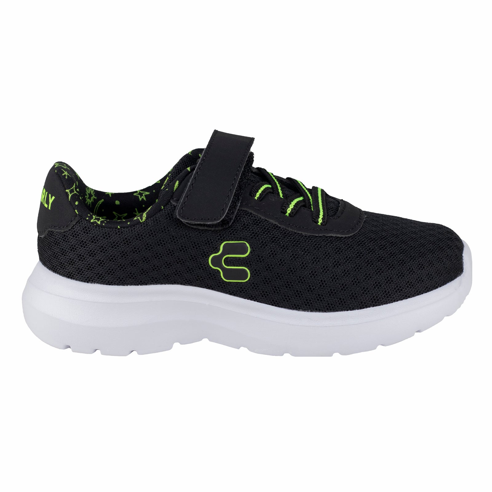 Tenis Running Confort Para Niño Charly 1065378 Negro Limón