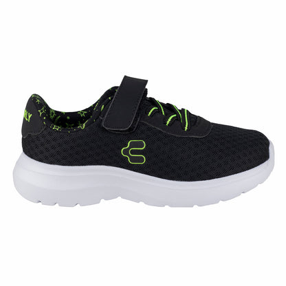 Tenis Running Confort Para Niño Charly 1065378 Negro Limón