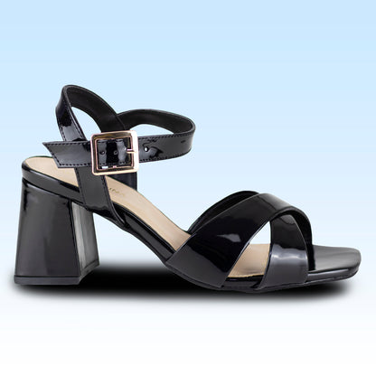Sandalia De Tacón Dama Lady Paulina Cadiz 24322 Charol Negro