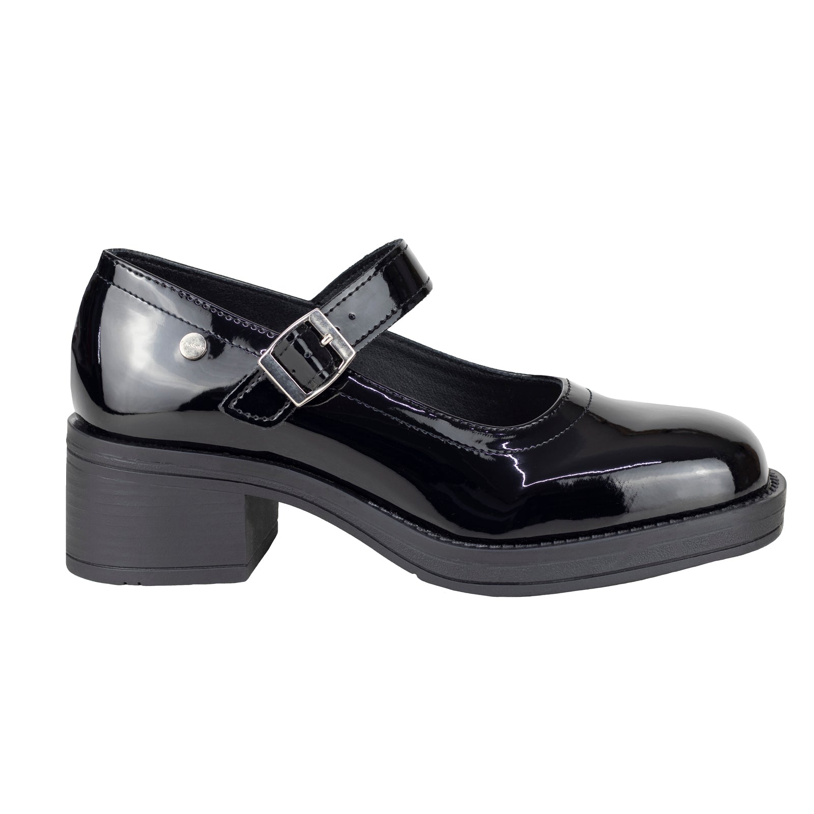 Zapato Tacón Escolar Para Niña Chabelo C954-B  Charol Negro 22-26