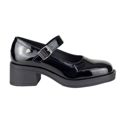 Zapato Tacón Escolar Para Niña Chabelo C954-B  Charol Negro 22-26