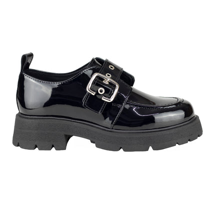 Zapato Escolar Tipo Chunky Para Niña Chabelo C200-B Charol Negro 22-26