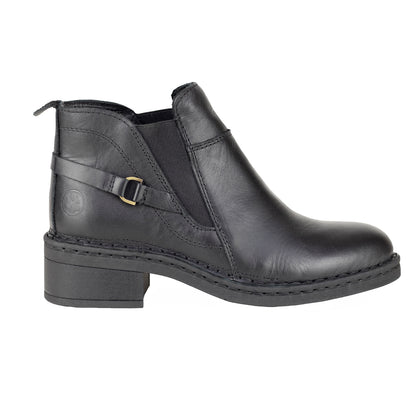 Botín Tacón Bajo Casual Para Dama Lobo Solo 5094 Negro