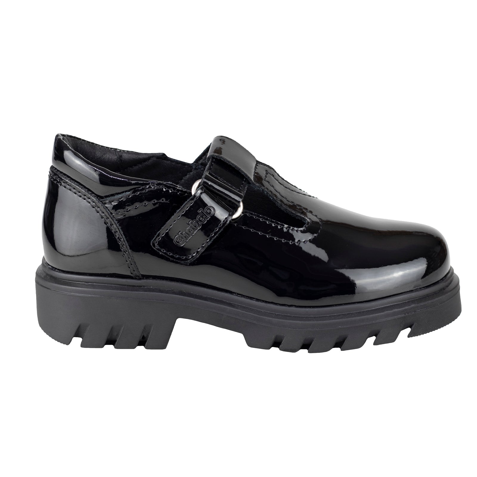 Zapato Chunky Escolar Para Niña Chabelo C231-B Charol Negro 21.5-26