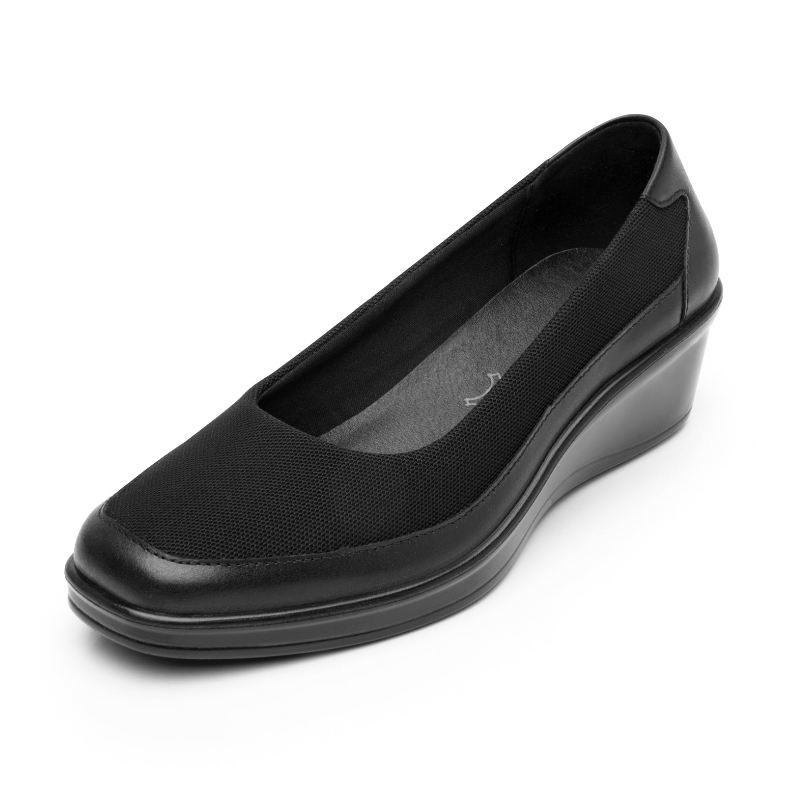 Zapato Balerina Tacón Cuña Para Dama Flexi 136702 Negro
