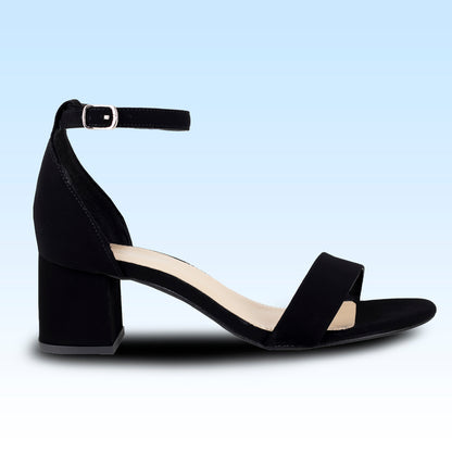 Sandalia De Tacón Dama Lady Paulina Almendra 21216 Negro