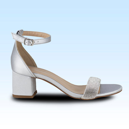 Sandalia de Tacón Dama Lady Paulina Almendra 21217 Plata