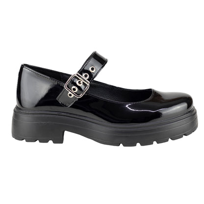 Zapato Escolar Para Niña Green Love 94111 Charol Negro 22-26