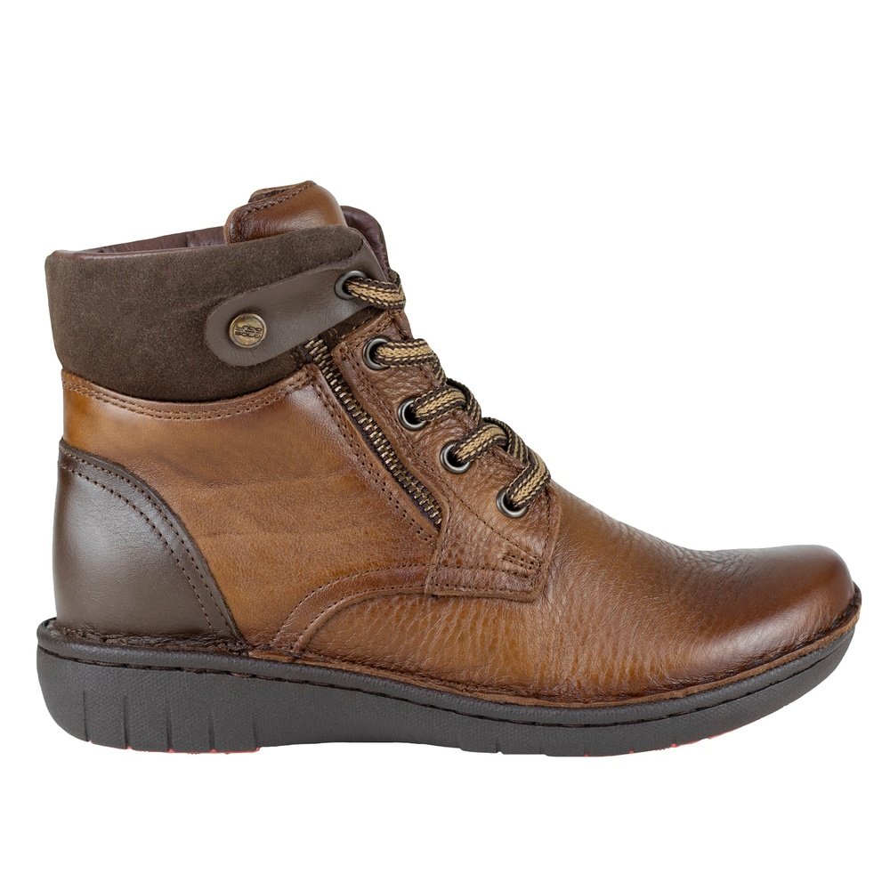 Botin Outdoor Urbano Mujer Lobo Solo 5842 Camel Piel Tejidas