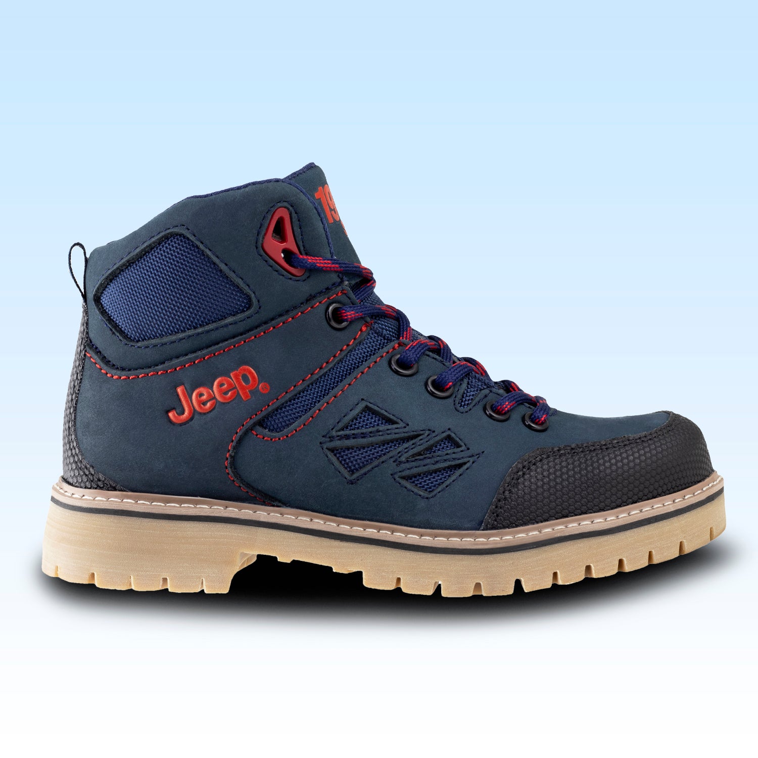 Bota Industrial Para Dama Jeep 10755 Marino Rojo