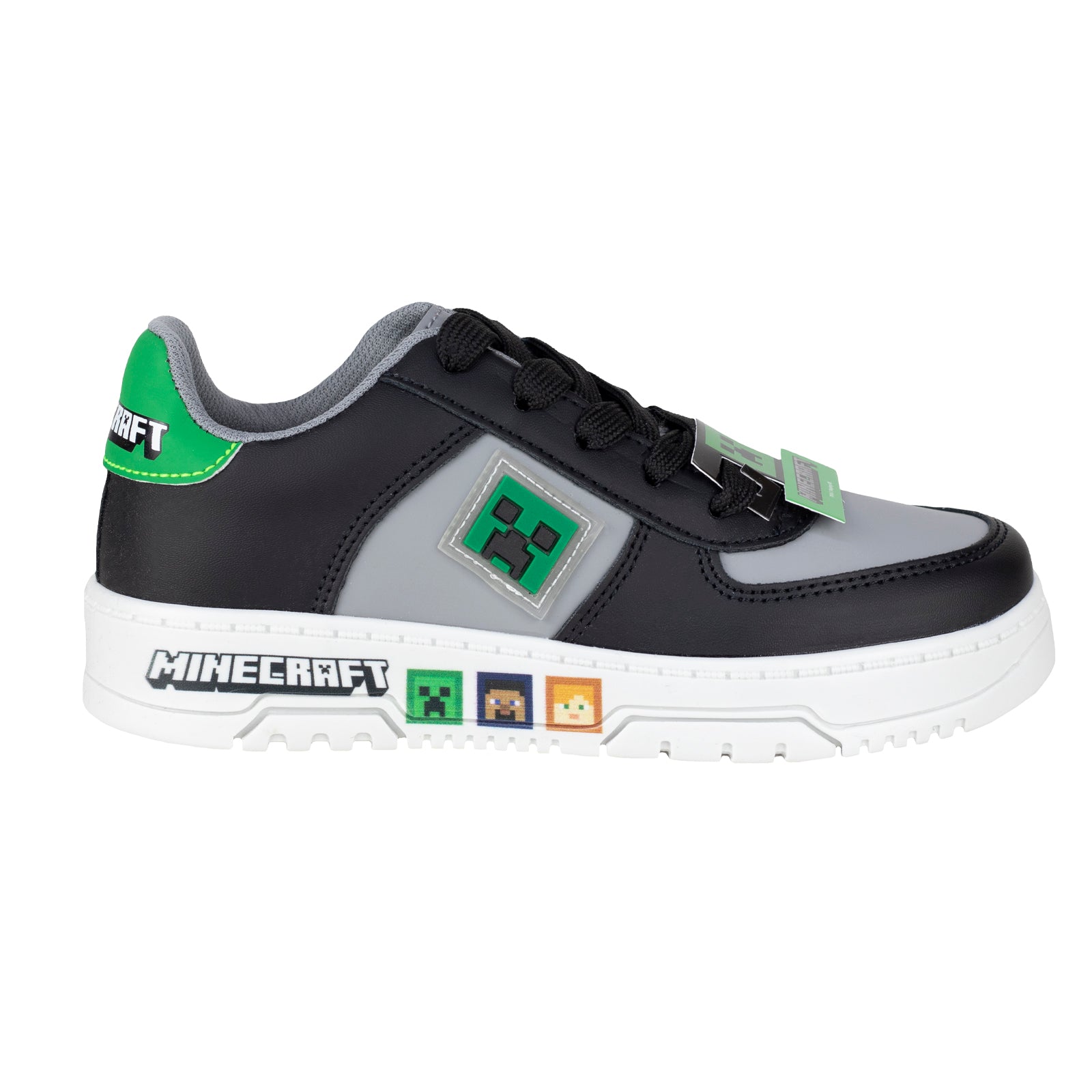 Tenis Choclo Casual Para Niño Creeper Minecraft Yuyin MI3071 Negro