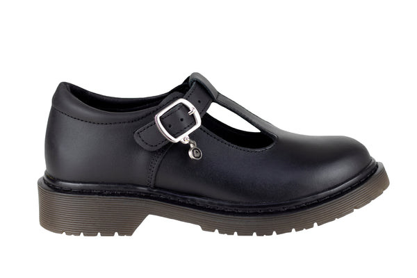 Zapato Escolar Coqueta Niña 59000-A Piel Negro 18-21.5