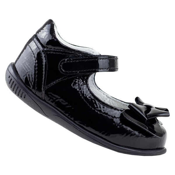 Zapato De Charol Para Niña Chabelo Moño Clasico C79-D Negro