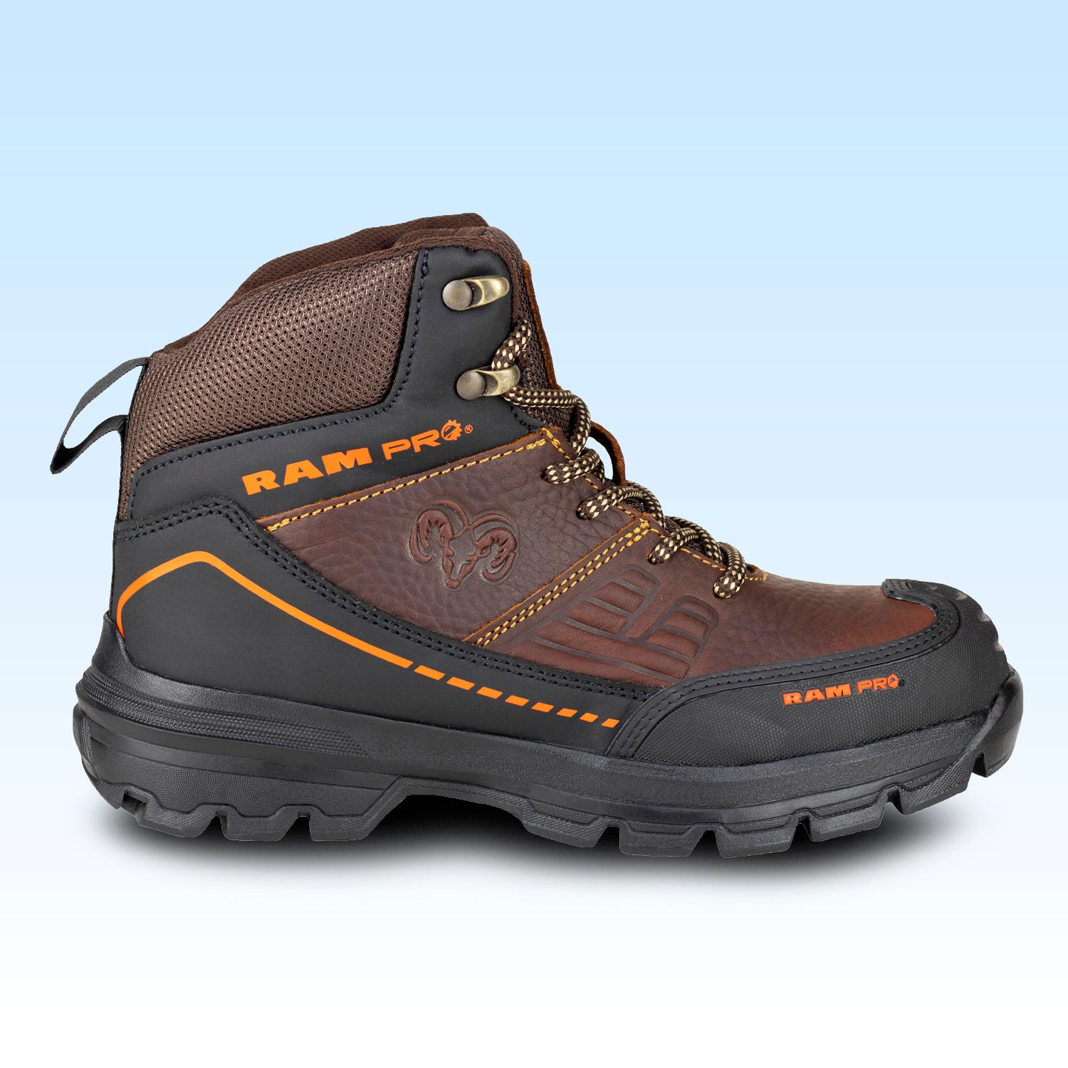 Bota Seguridad Para Hombre Casco Poliamida New Ram 9415 Café