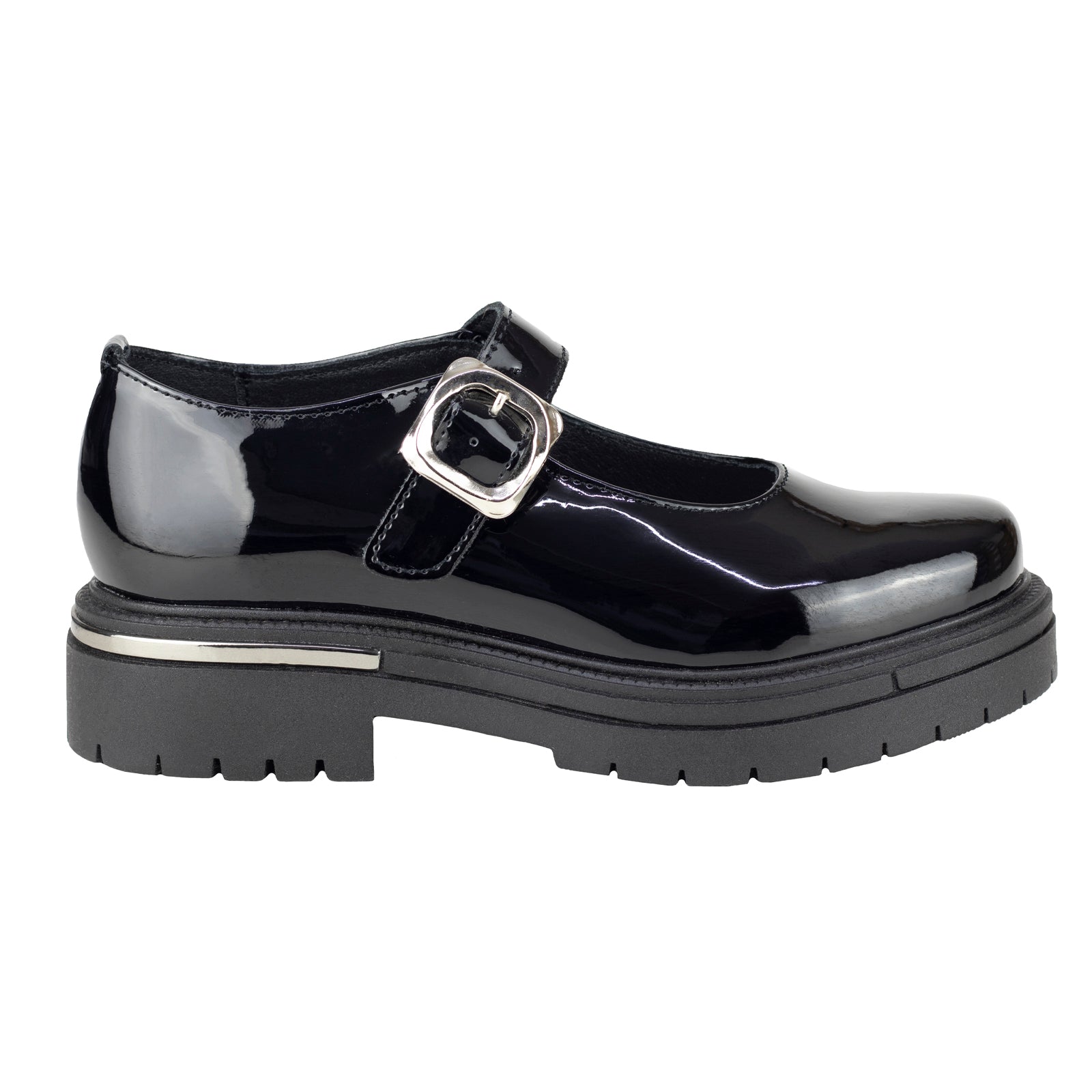Zapato Tacón Escolar Para Niña Chabelo C980-A Charol Negro 22-26