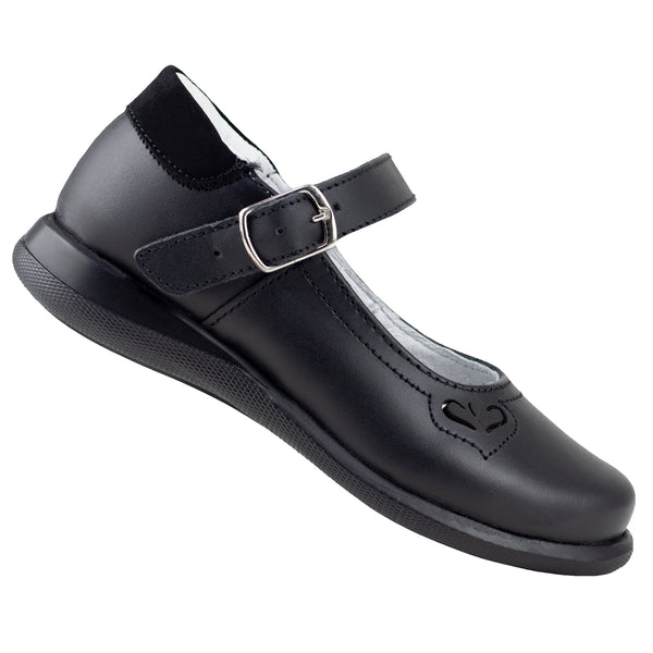 Zapatos Escolar Chabelo Para Niña C333-a Piel Negro 21.5-26