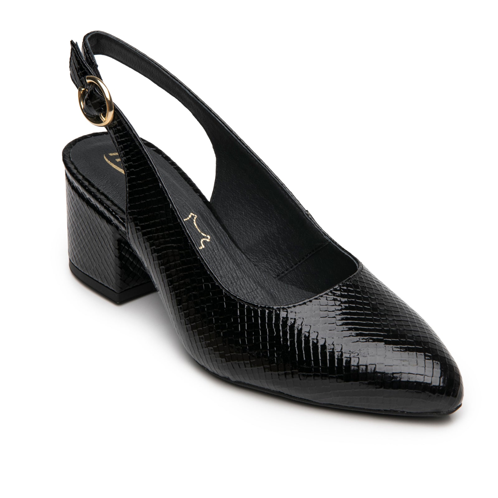 Zapatilla de Punta Tacón Medio Para Mujer Flexi 137503 Negro