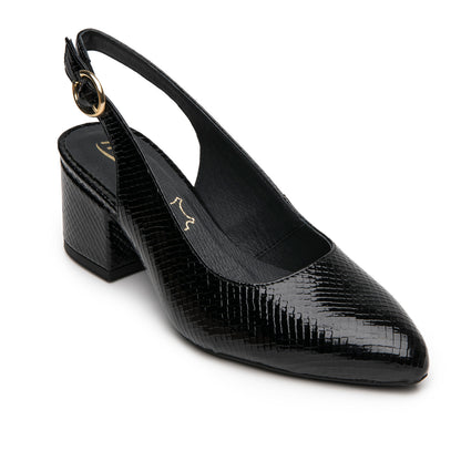Zapatilla de Punta Tacón Medio Para Mujer Flexi 137503 Negro