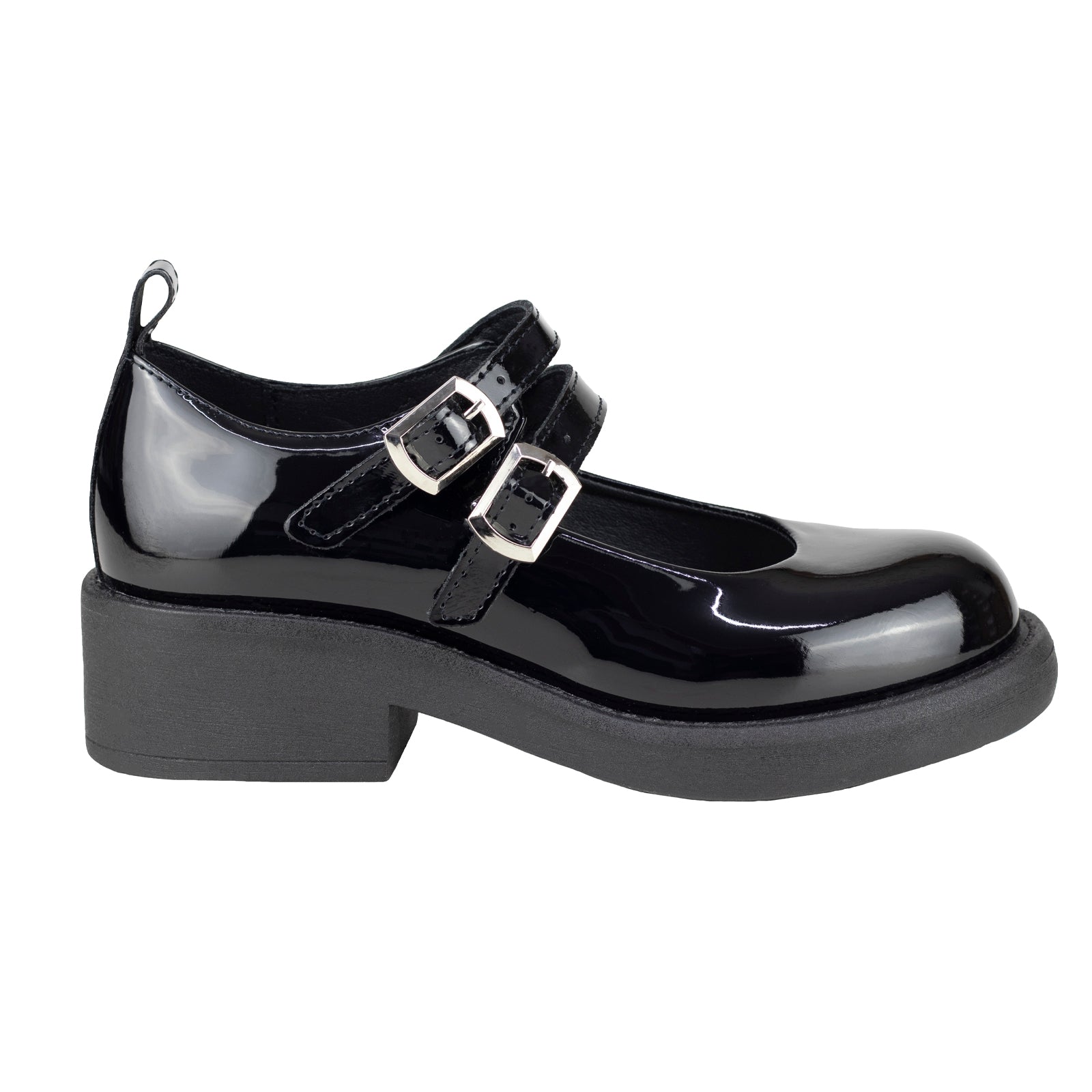Zapato Doble Hebilla Escolar Para Niña Chabelo C237-A Charol Negro 22-26