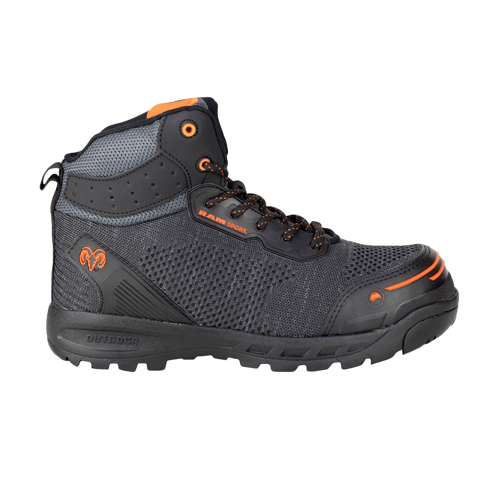 Bota Seguridad Casco Acero Para Caballero New Ram 9544 Negro Naranja